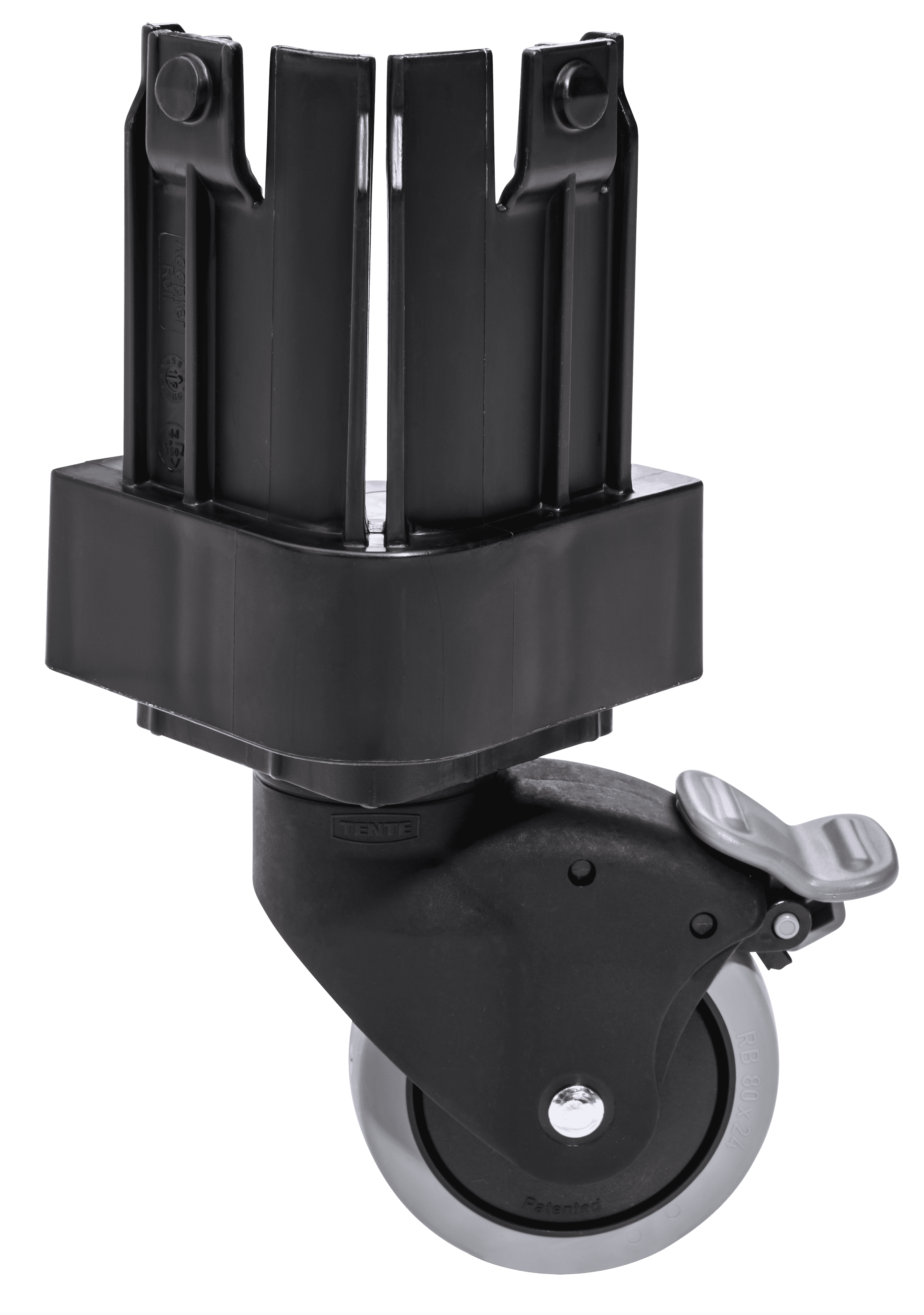 Castor adapter incl. swivel castor with brake Castor adapter incl. swivel castor with brake