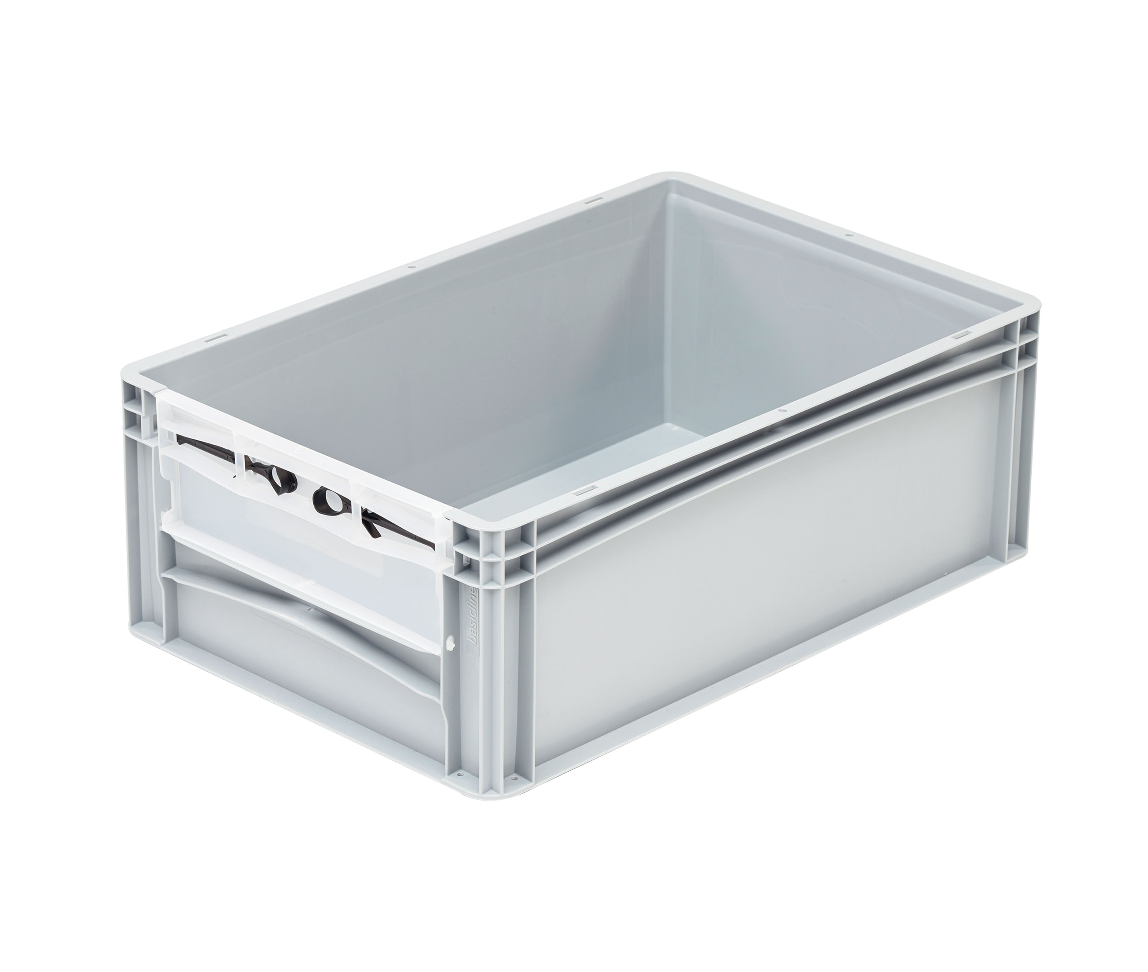 basicline-Behälter / Entnahmeklappe Stirnseite+Muschelgriff basicline-Behälter / Entnahmeklappe Stirnseite+Muschelgriff