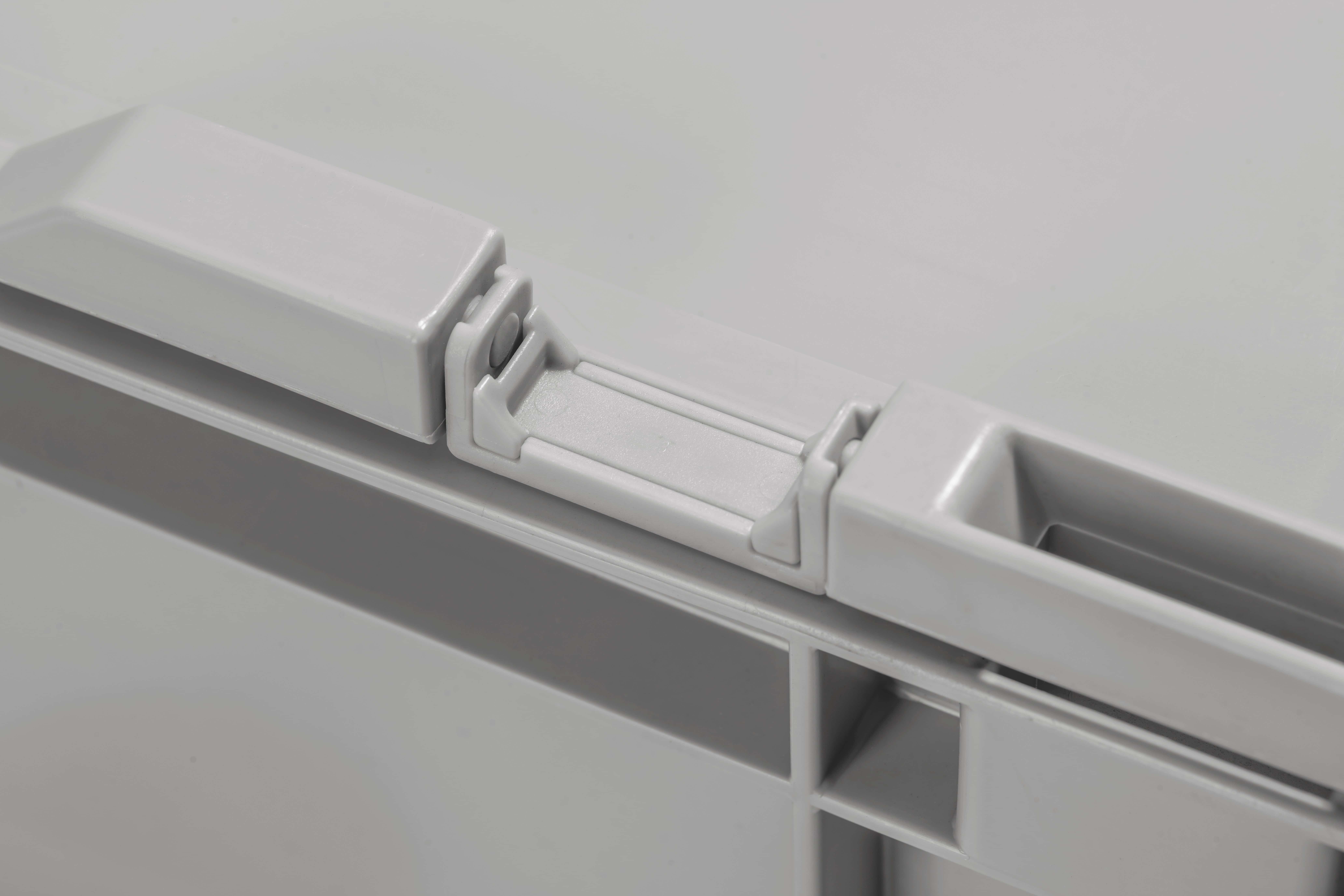 Fastening element for hinged and crocodil lid